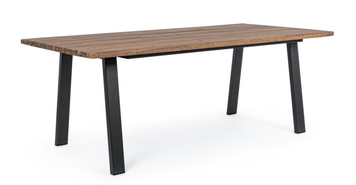 Mesa Comedor Jardín Oslo Natural Negro, 200 x 100 Cm