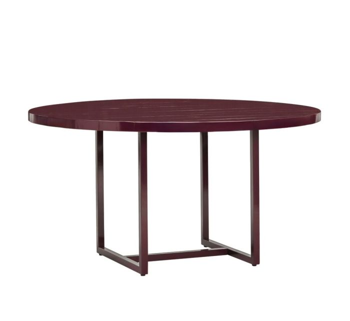 Mesa de comedor redonda en mdf y hierro mora 140 cm