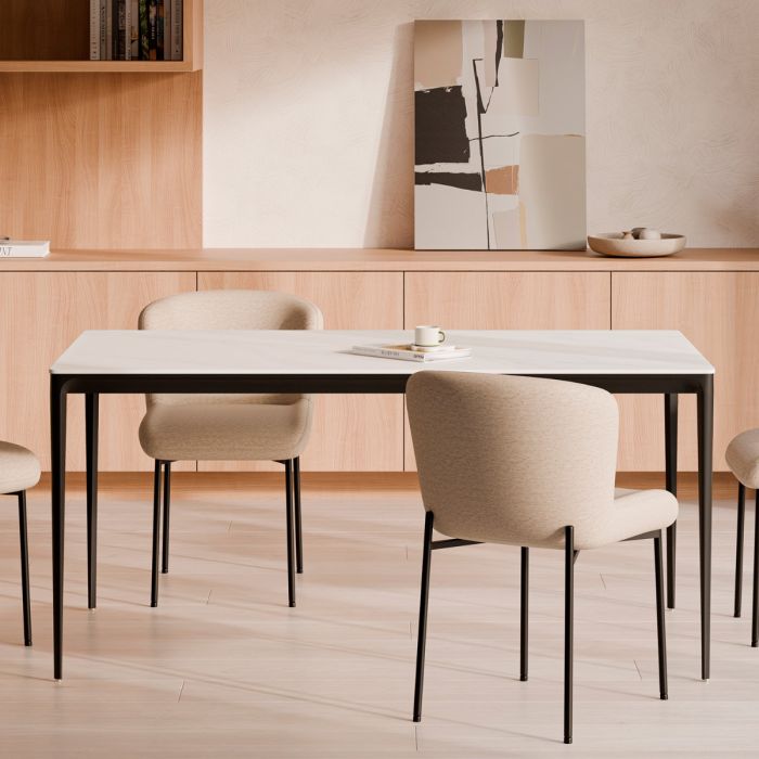 Mesa Comedor Arya Blanco Negro