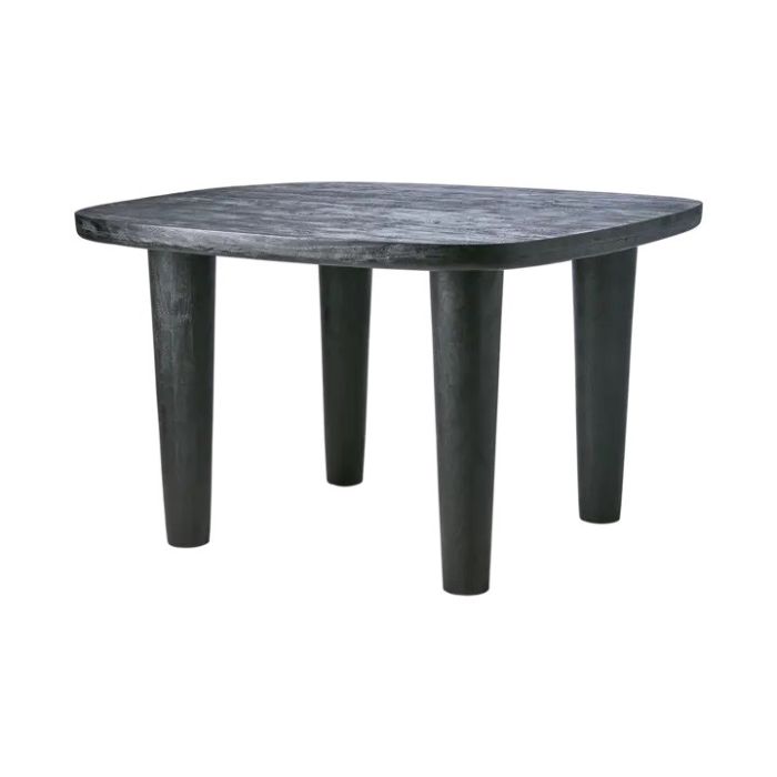 Mesa de comedor nórdica-moderna en madera de mango y hierro negro.