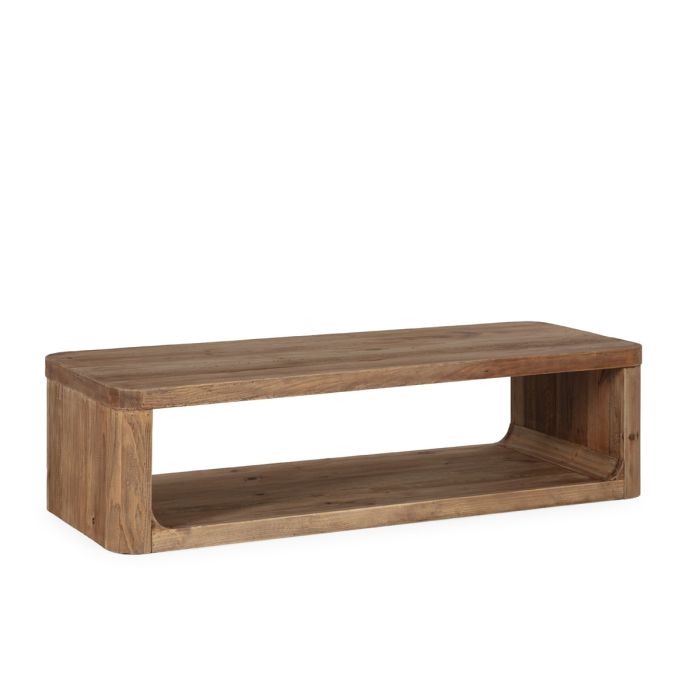 Mesa de centro en madera de pino recuperado natural envejecido 170 cm