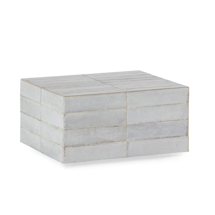 Mesa de centro en cerámica blanco 48 cm