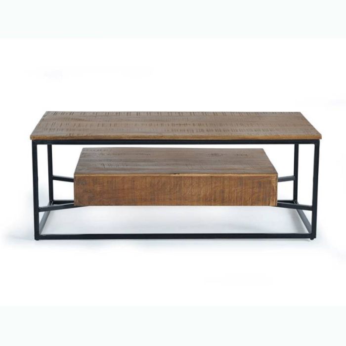 Mesa Centro Madera Mango Hierro Natural, 120 Cm