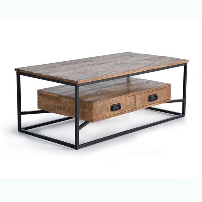 Mesa Centro Madera Mango Hierro, 120 Cm