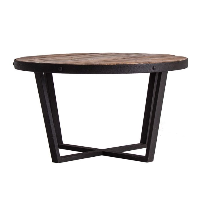 Mesa De Centro Industrial Redonda Natural/Negro 80cm