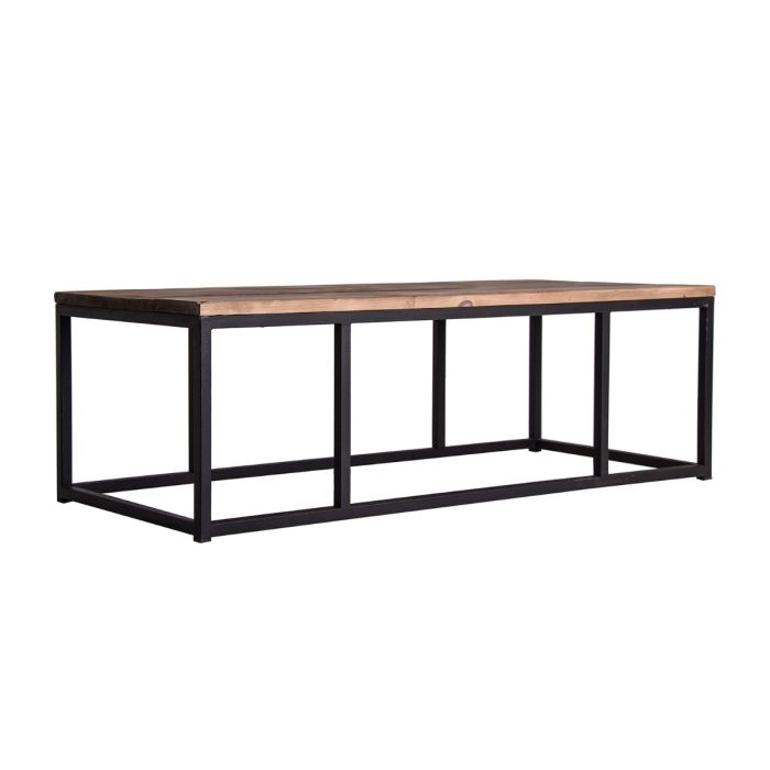 Mesa Centro Industrial Hierro Madera Natural 140 Cm