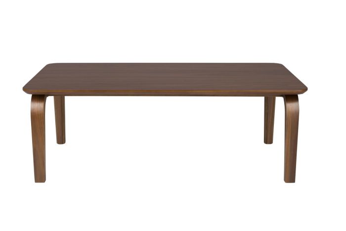 Mesa de centro en madera y chapa de nogal marrón 100 cm