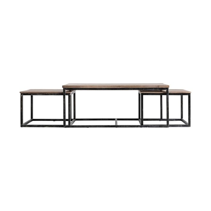 Mesa De Centro Industrial Negro Natural, 122 Cm