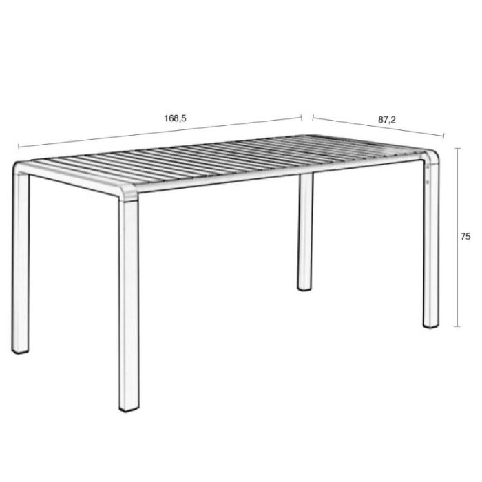 Mesa de Exterior Diseño Moderno Aluminio Verde, 214 Cm