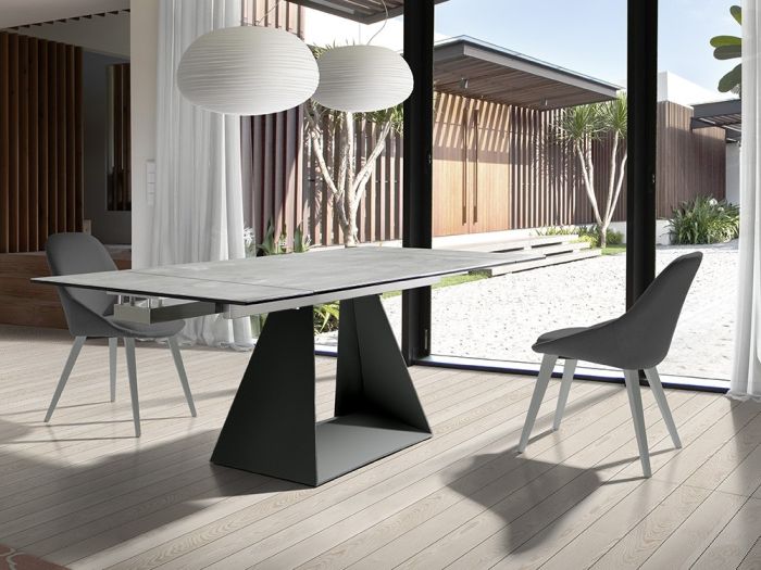 Mesa Comedor Extensible Sue Porcelánico Negro