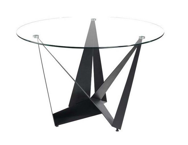 Mesa Comedor Circular Acero Negro