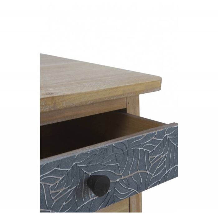 Mesita de noche Madera natural  3  cajones 48x35x64