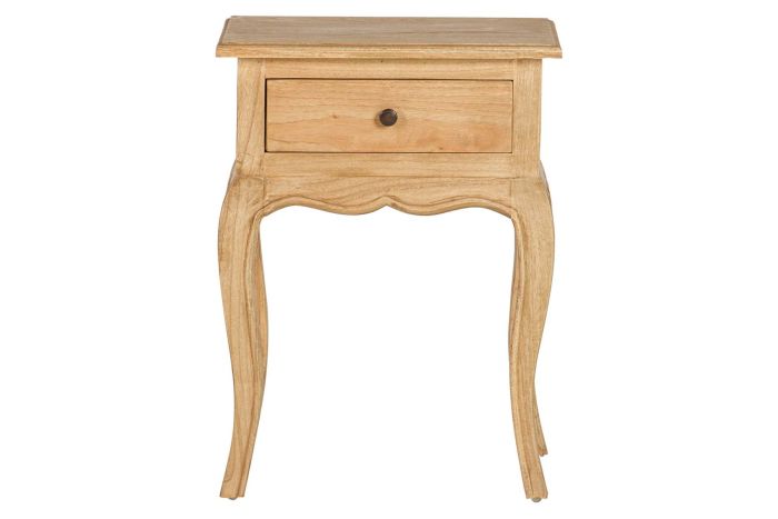 Mesita de noche 1 cajón madera tonos marrón