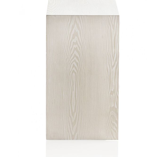 Mesita Noche Madera Blanco Decapado Natural 48 Cm