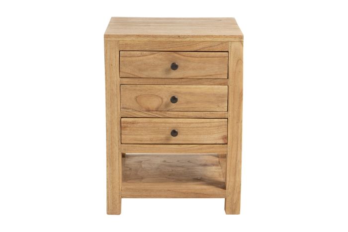 Mesita de noche madera de mindi 3 cajones