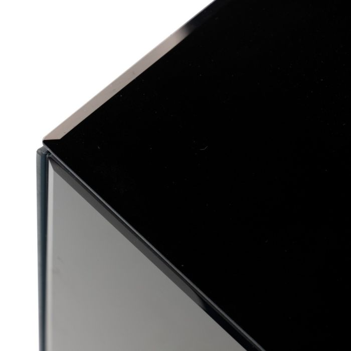Mesita De Noche Art Decó Azul/ Negro Madera Espejo Acero, 58'5 Cm