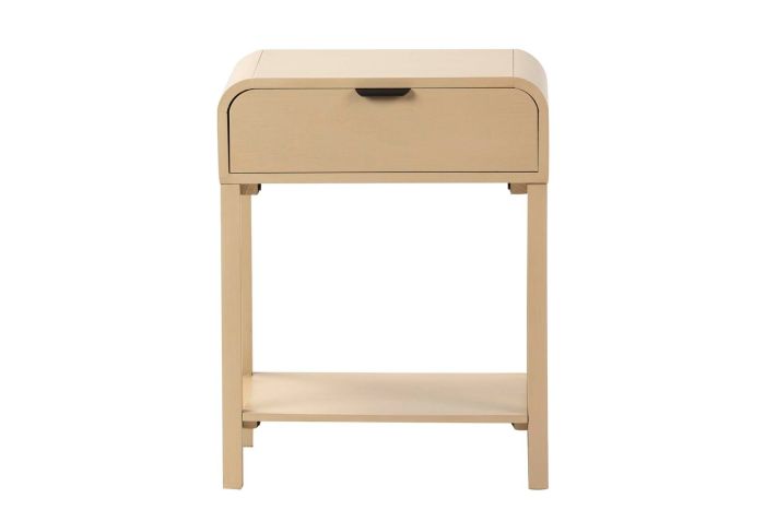 Mesita De Noche Madera Beige 1 Cajón, 61 Cm