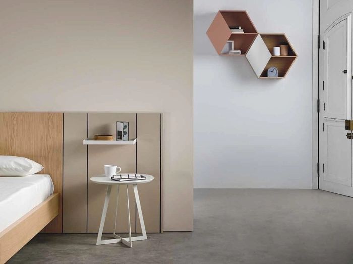 Mesa Auxiliar Redonda Madera Lacada, Ø40 Cm