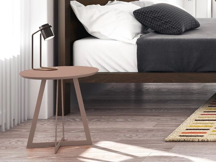 Mesa Auxiliar Redonda Madera Lacada, Ø40 Cm