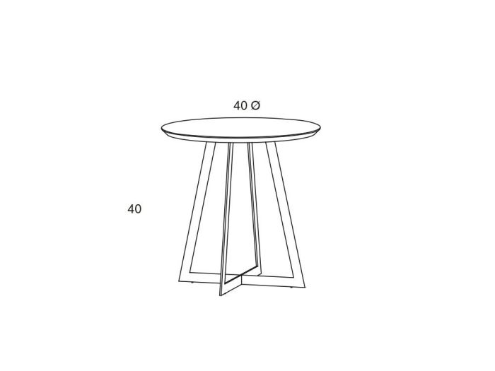 Mesa Auxiliar Redonda Madera Lacada, Ø40 Cm