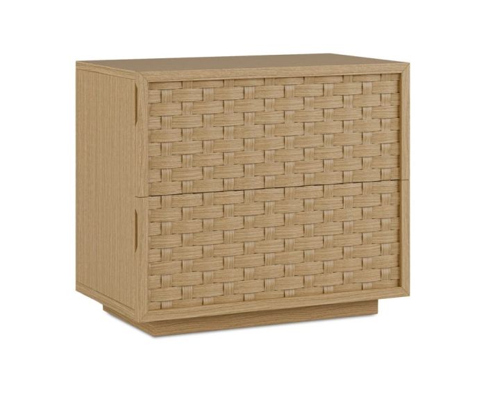 Mesita Borneo Cajones Trenzados Natural, 60 Cm