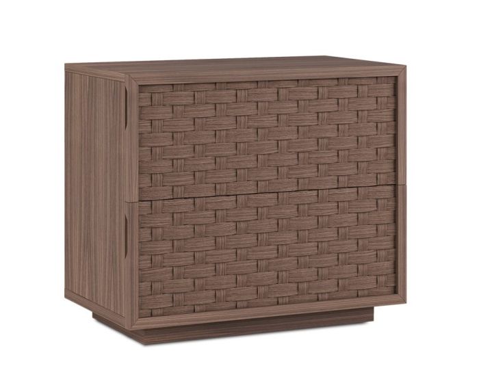 Mesita Borneo Cajones Trenzados Nogal, 60 Cm