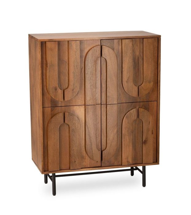 Mueble Bar Madera Mango Natural, 90 Cm