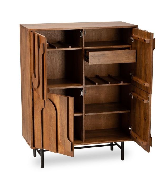 Mueble Bar Madera Mango Natural, 90 Cm