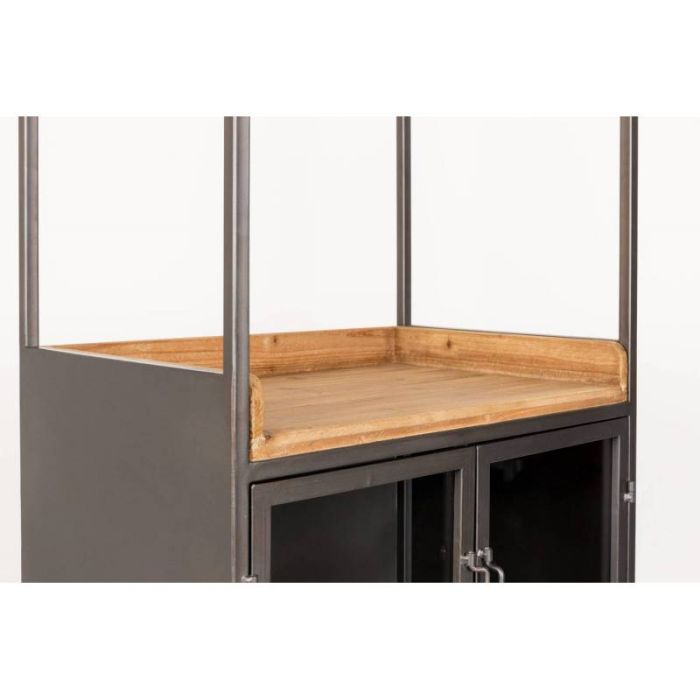 Vitrina Vinoteca Madera Vidrio Hierro, 171 Cm