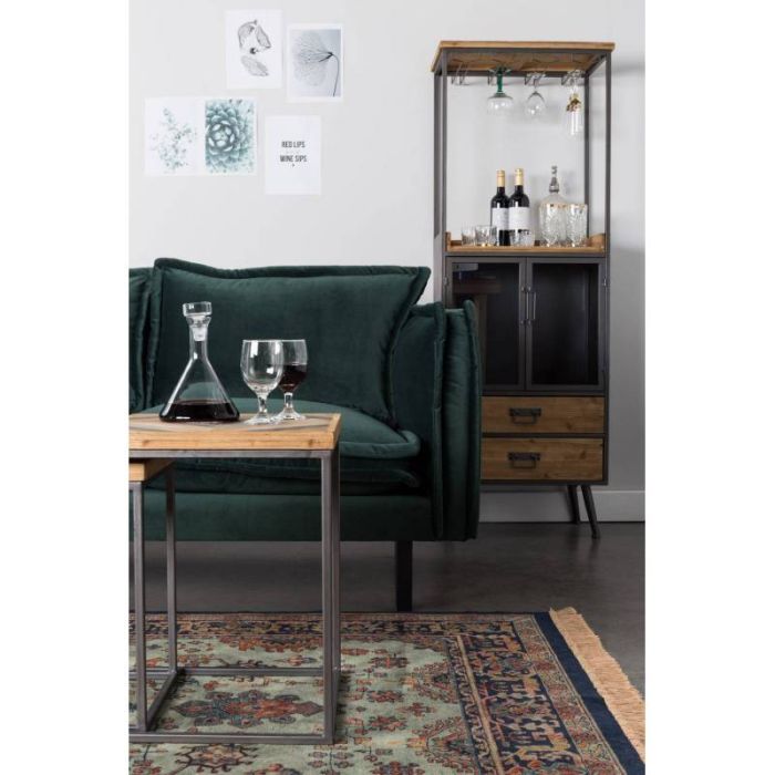 Vitrina Vinoteca Madera Vidrio Hierro, 171 Cm