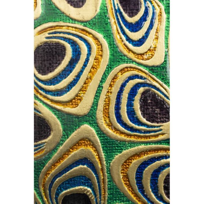 Espejo Pavo Real Cristal Latón Pintado Multicolor, 110 Cm
