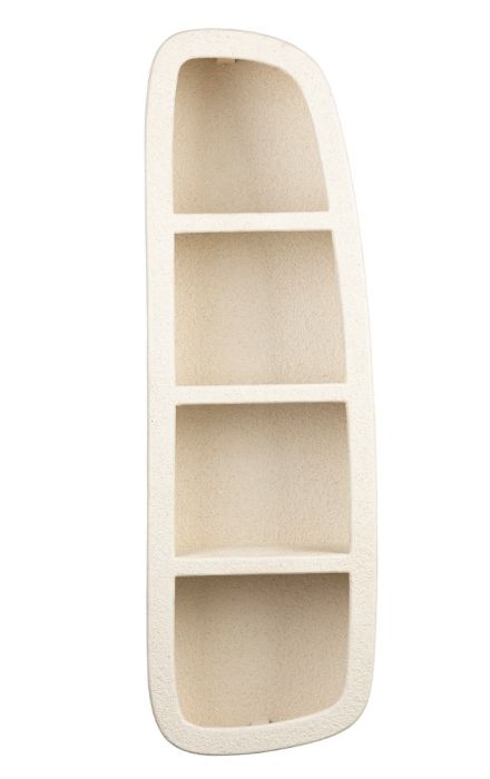 Estantería nórdica 3 estantes en mármol reciclado y MDF blanco roto.