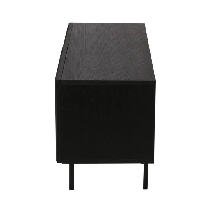 Aparador de Diseño Negro Roble Metal, 120 Cm
