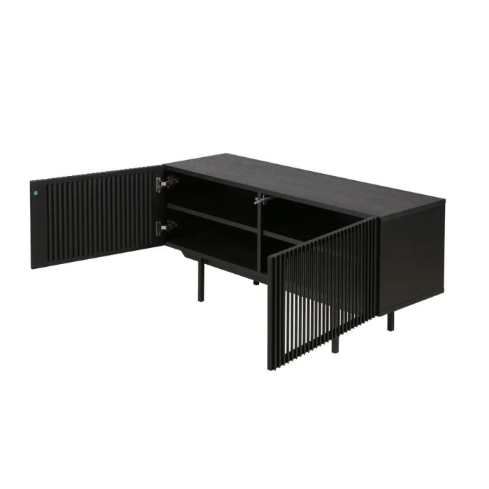 Aparador de Diseño Negro Roble Metal, 120 Cm