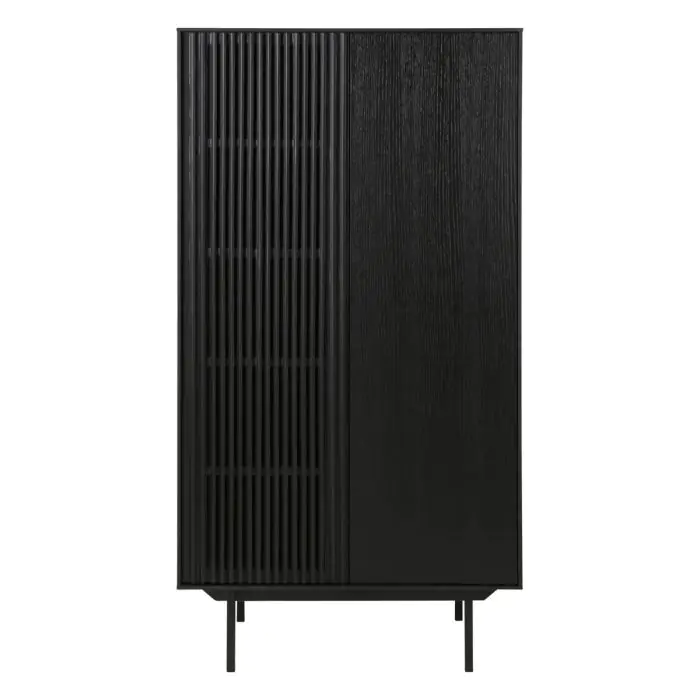 Aparador Alto de Diseño Negro Roble Metal
