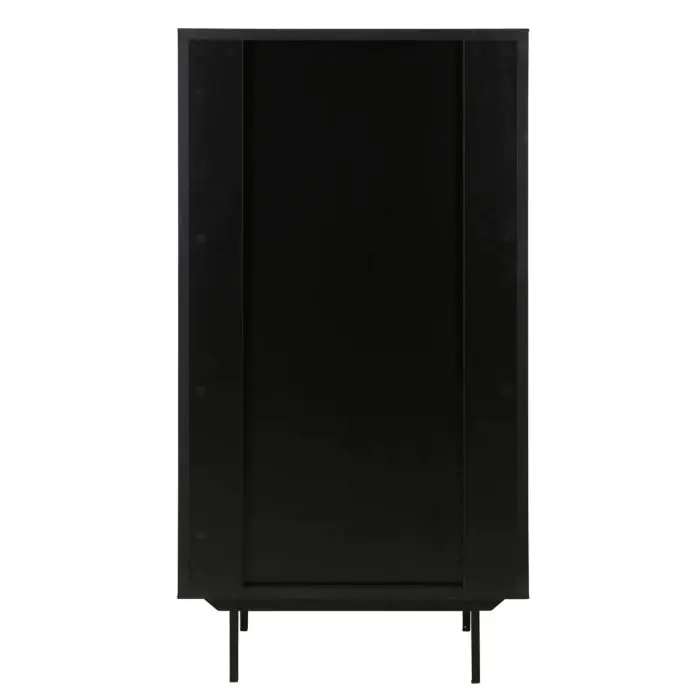 Aparador Alto de Diseño Negro Roble Metal