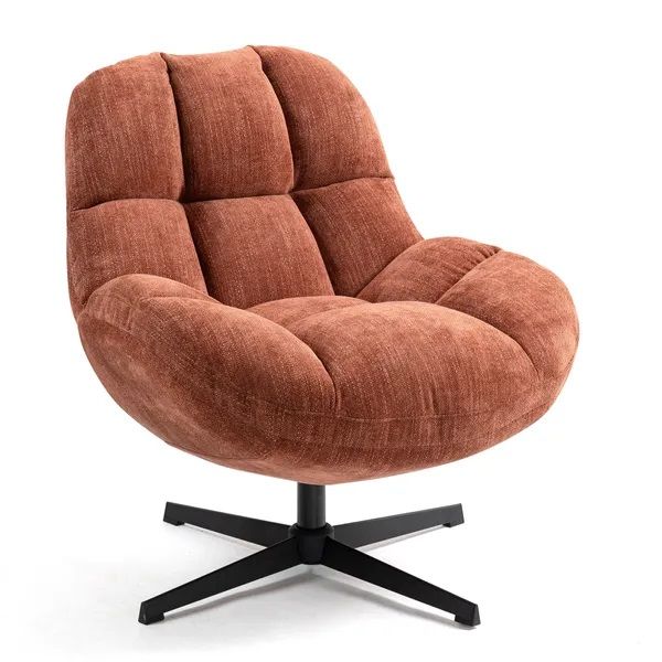 Sillón Giratorio Tela Color Terracota, 75'5 Cm