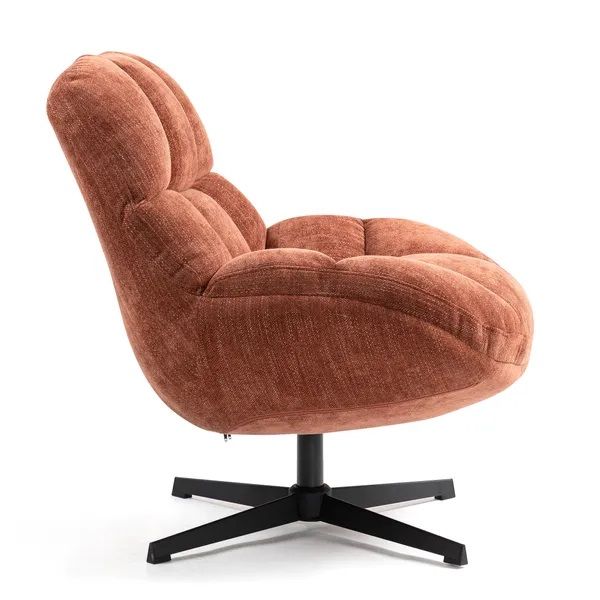 Sillón Giratorio Tela Color Terracota, 75'5 Cm