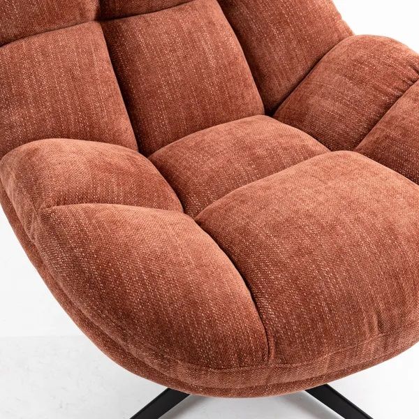 Sillón Giratorio Tela Color Terracota, 75'5 Cm