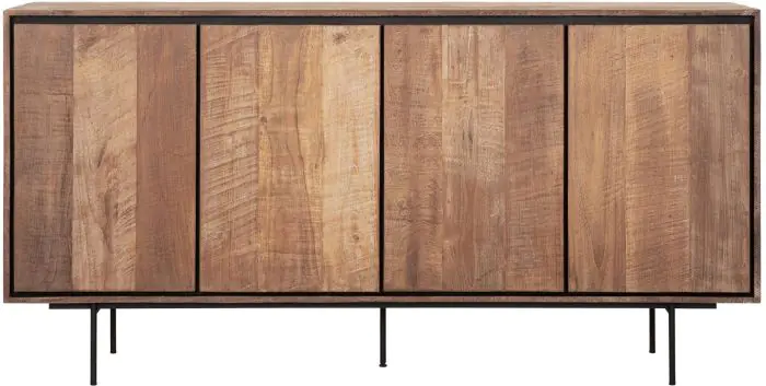 Aparador Industrial Metropole 4 Puertas Madera Teca, 180 Cm