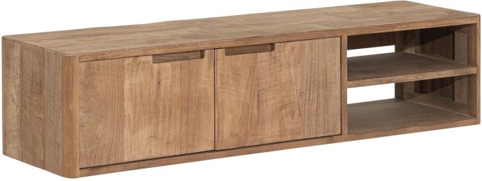 Mueble de TV en madera de teca reciclada natural 130 cm