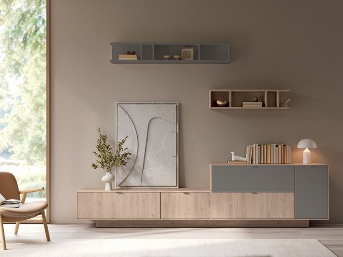 Composición Salón Laminada Natur 05, 304 Cm
