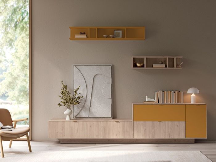 Composición Salón Laminada Natur 05, 304 Cm
