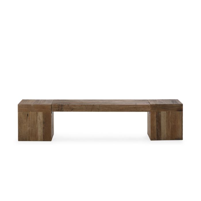 Mueble de TV en madera de olmo recuperado marrón 200 cm
