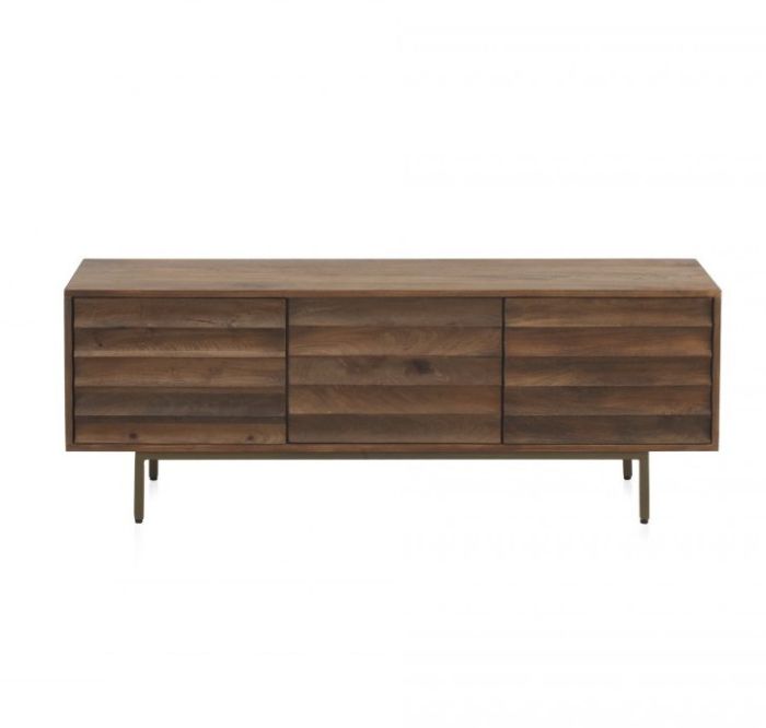 Mueble TV Estilo Art Decó Puertas Diseño Ondulado, 140 Cm