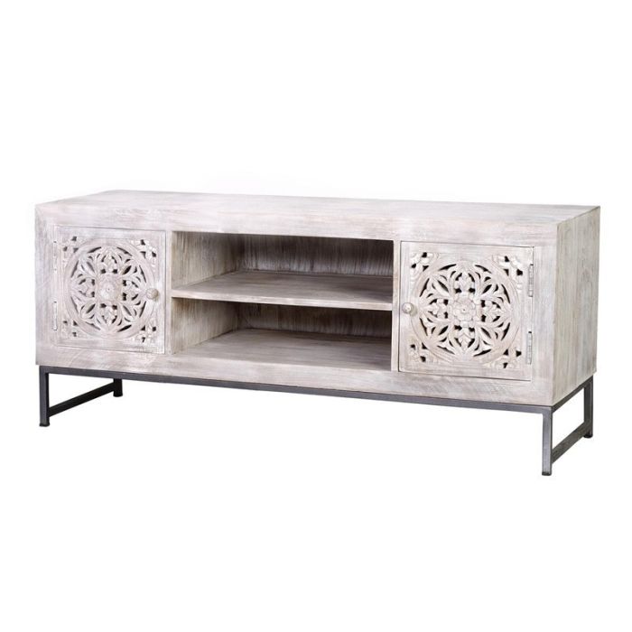 Mueble TV madera blanco