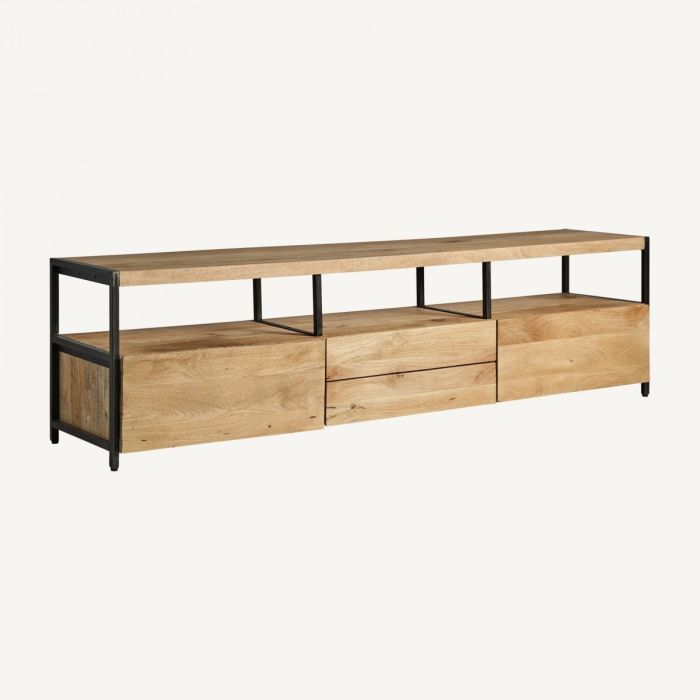 Mueble TV Celle Negro/Natural, 190 Cm