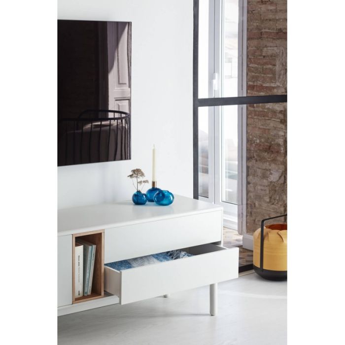 Mueble TV DM Lacado Blanco Crema, 180 Cm