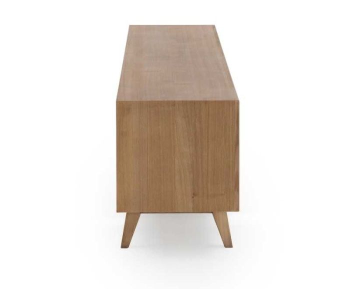 Mueble TV 2 Puertas Cajón Chapado Fresno Natural, 180 Cm