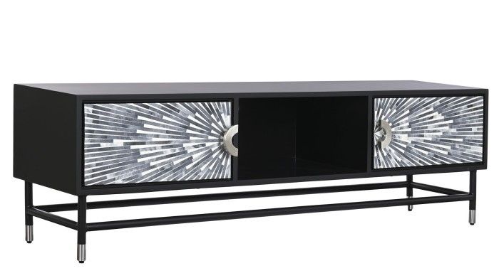 Mueble TV de Diseño Plata Negro